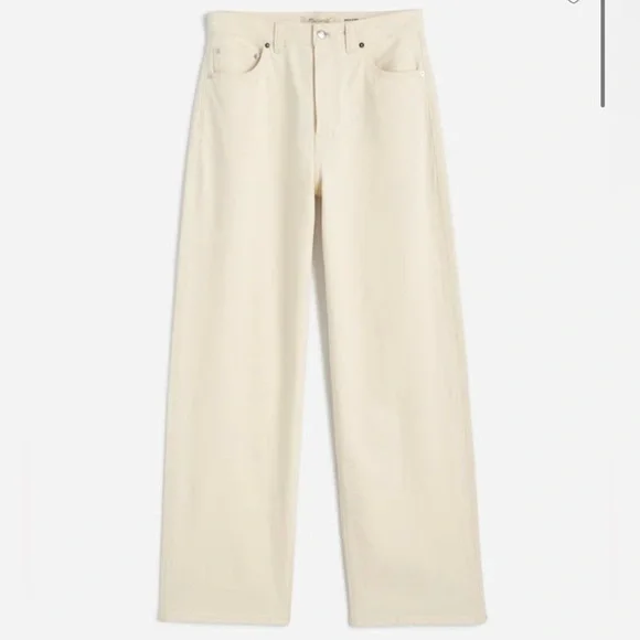 NWT The Wide-Leg Jean in Summer Denim ecru wash tan jeans size 28 - Picture 1 of 9